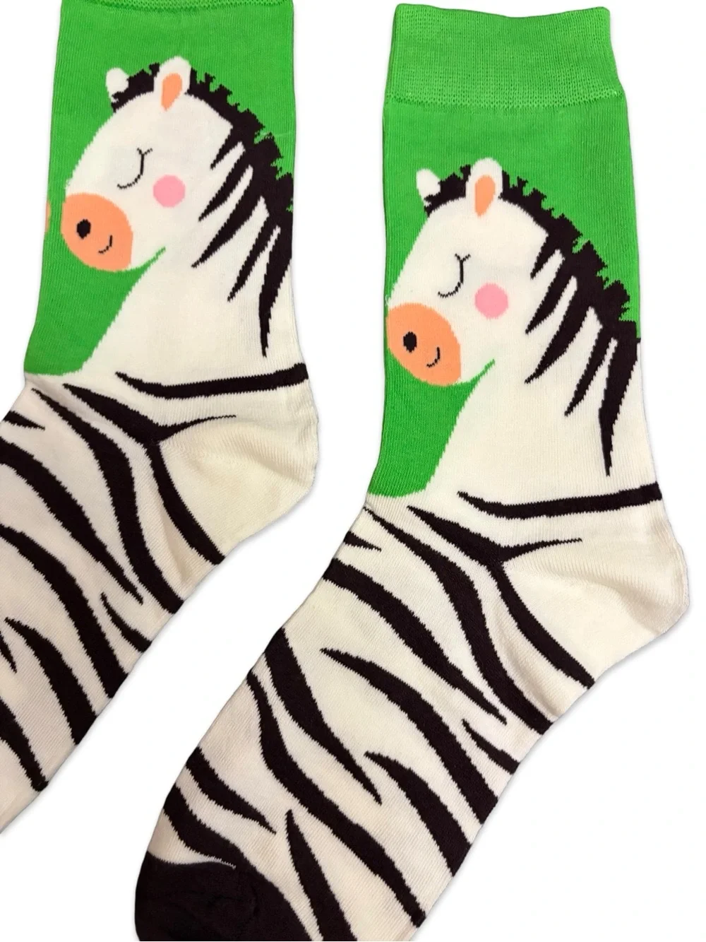 Zebra Novelty Crew Socks One Size Fits Most